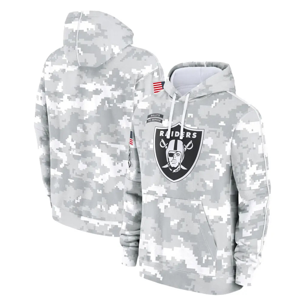 Rebec LV.Raiders Arctic Camo Salute to Service Hoodies Limited Game Blank Player Stitched Jerseys