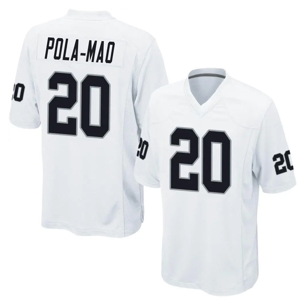 Rebec LV.Raiders #20 Isaiah Pola-Mao Player White Home Game Stitched Jerseys