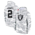 Rebec LV.Raiders #2 Ashton Jeanty Player Arctic Camo Salute to Service Hoodies Limited Game Stitched Jerseys