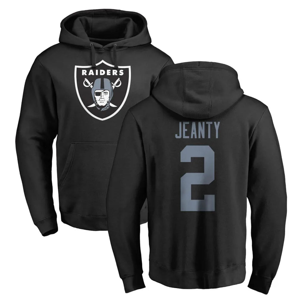 Rebec LV.Raiders #2 Ashton Jeanty Player Black Logo Pullover Hoodies Limited Game Stitched Jerseys