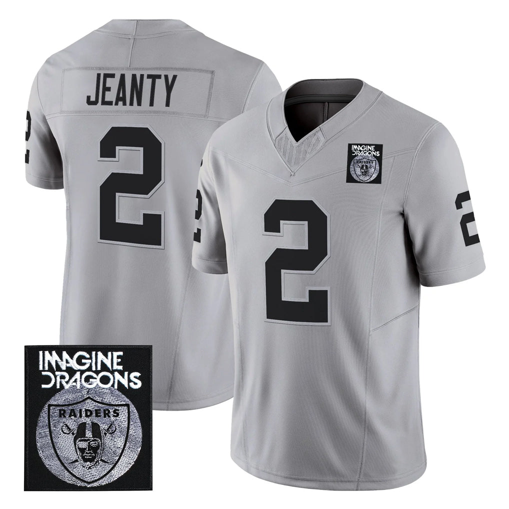 Rebec LV.Raiders #2 Ashton Jeanty Player Gray Vapor Limited Home Game Stitched Jerseys