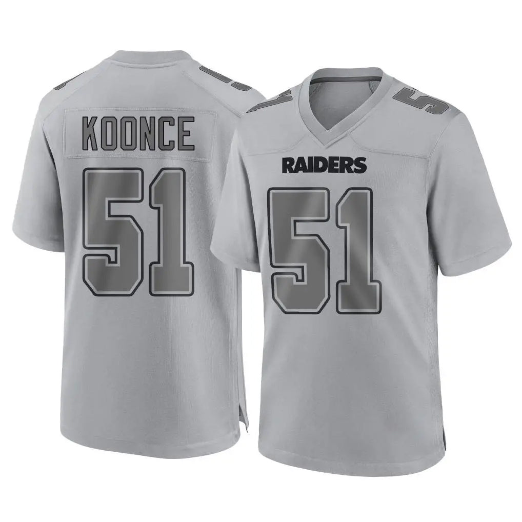 Rebec LV.Raiders #51 Malcolm Koonce Player Gray Atmosphere Fashion Limited Game Stitched Jerseys