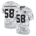Rebec LV.Raiders #58 Jackson Powers-Johnson Player Arctic Camo Salute To Service Limited Game Stitched Jerseys