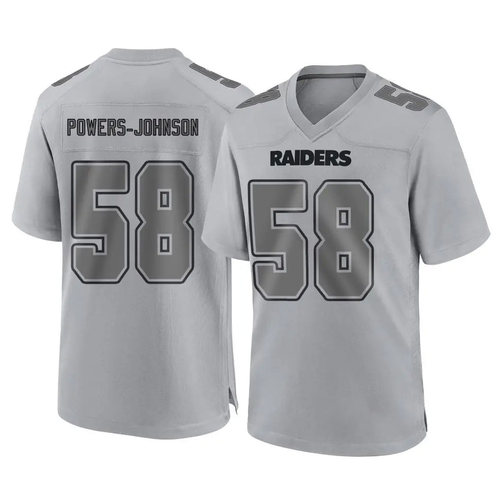 Rebec LV.Raiders #58 Jackson Powers-Johnson Player Gray Atmosphere Fashion Limited Game Stitched Jerseys