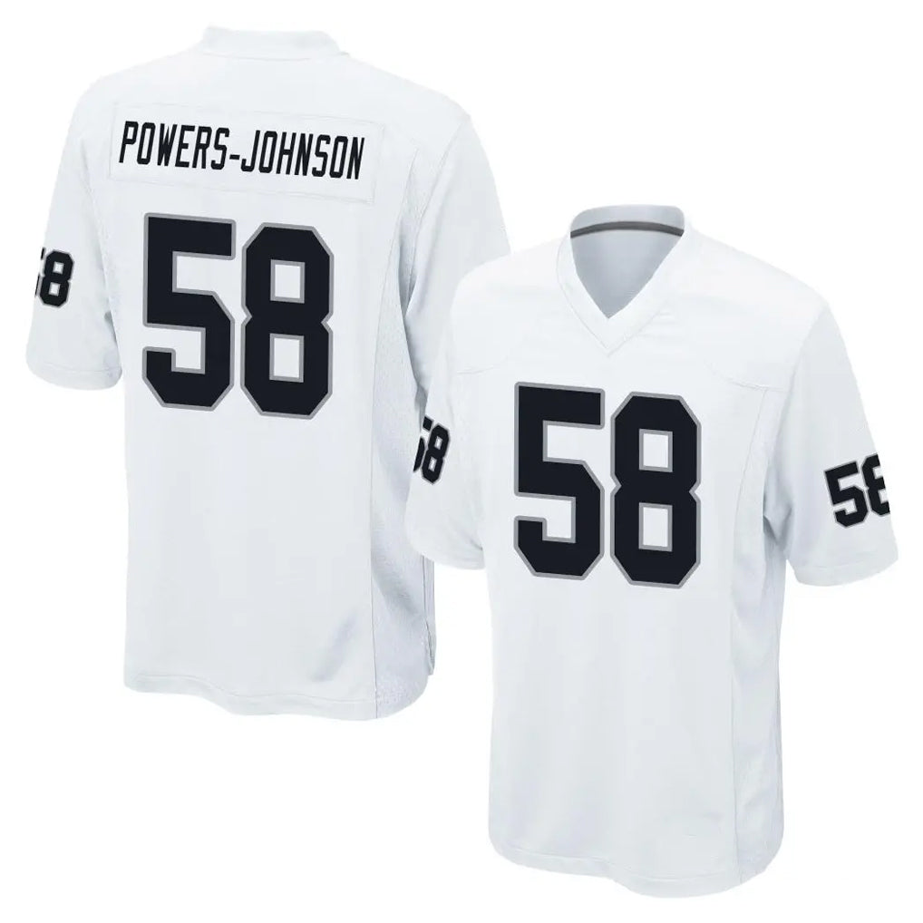 Rebec LV.Raiders #58 Jackson Powers-Johnson Player White Home Game Stitched Jerseys