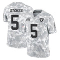 Rebec LV.Raiders #5 Eric Stokes Player Arctic Camo Salute To Service Limited Game Stitched Jerseys