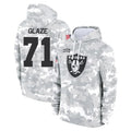 Rebec LV.Raiders #71 DJ Glaze Player Arctic Camo Salute to Service Hoodies Limited Game Stitched Jerseys
