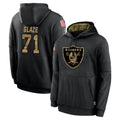 Rebec LV.Raiders #71 DJ Glaze Player Black Salute to Service Hoodies Limited Game Stitched Jerseys
