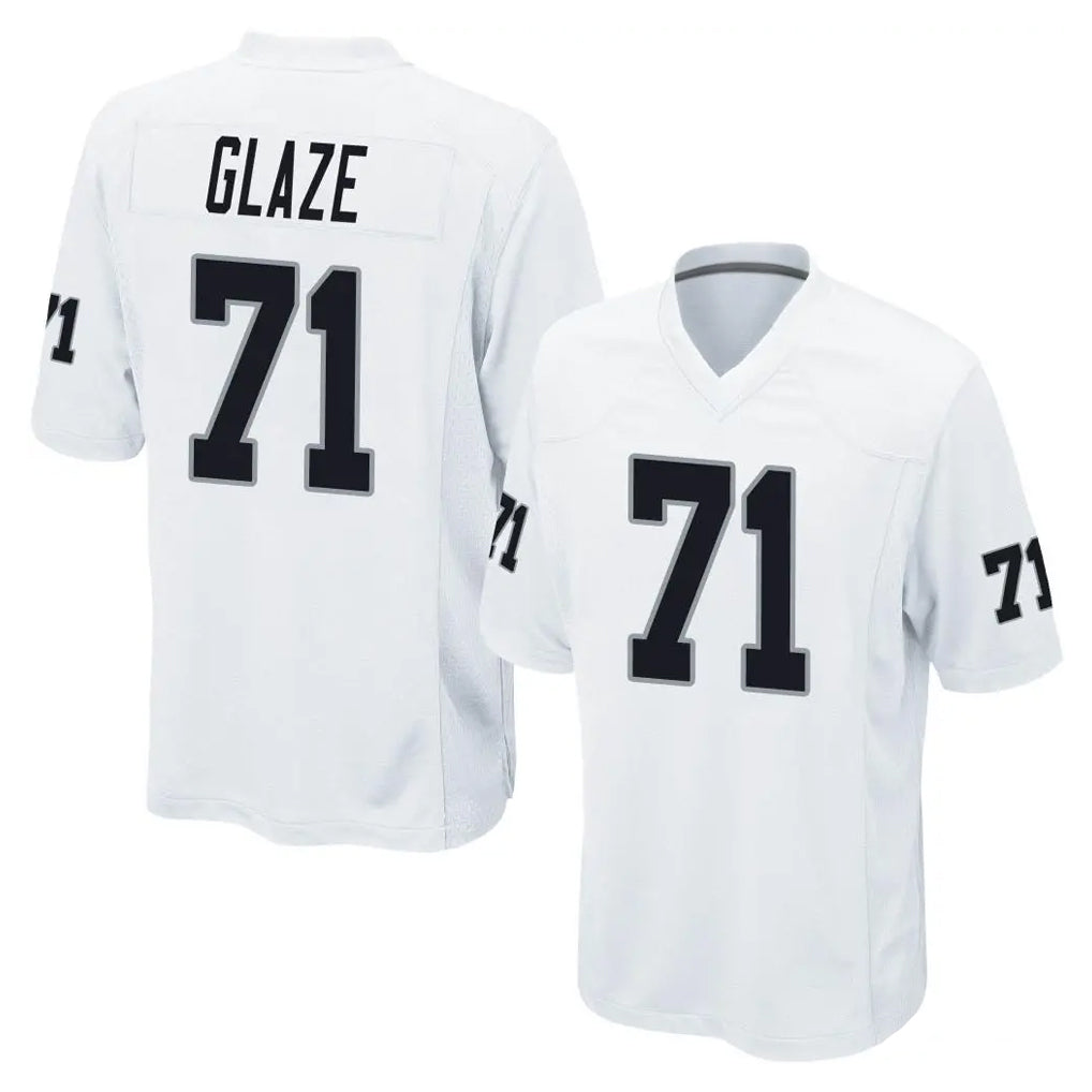Rebec LV.Raiders #71 DJ Glaze Player White Home Game Stitched Jerseys