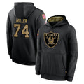 Rebec LV.Raiders #74 Kolton Miller Player Black Salute to Service Hoodies Limited Game Stitched Jerseys