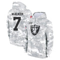 Rebec LV.Raiders #7 Quay Walker Player Arctic Camo Salute to Service Hoodies Limited Game Stitched Jerseys