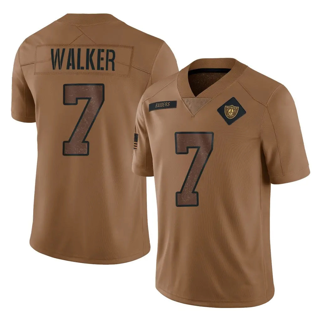 Rebec LV.Raiders #7 Quay Walker Player Brown Salute To Service Limited Stitched Jerseys