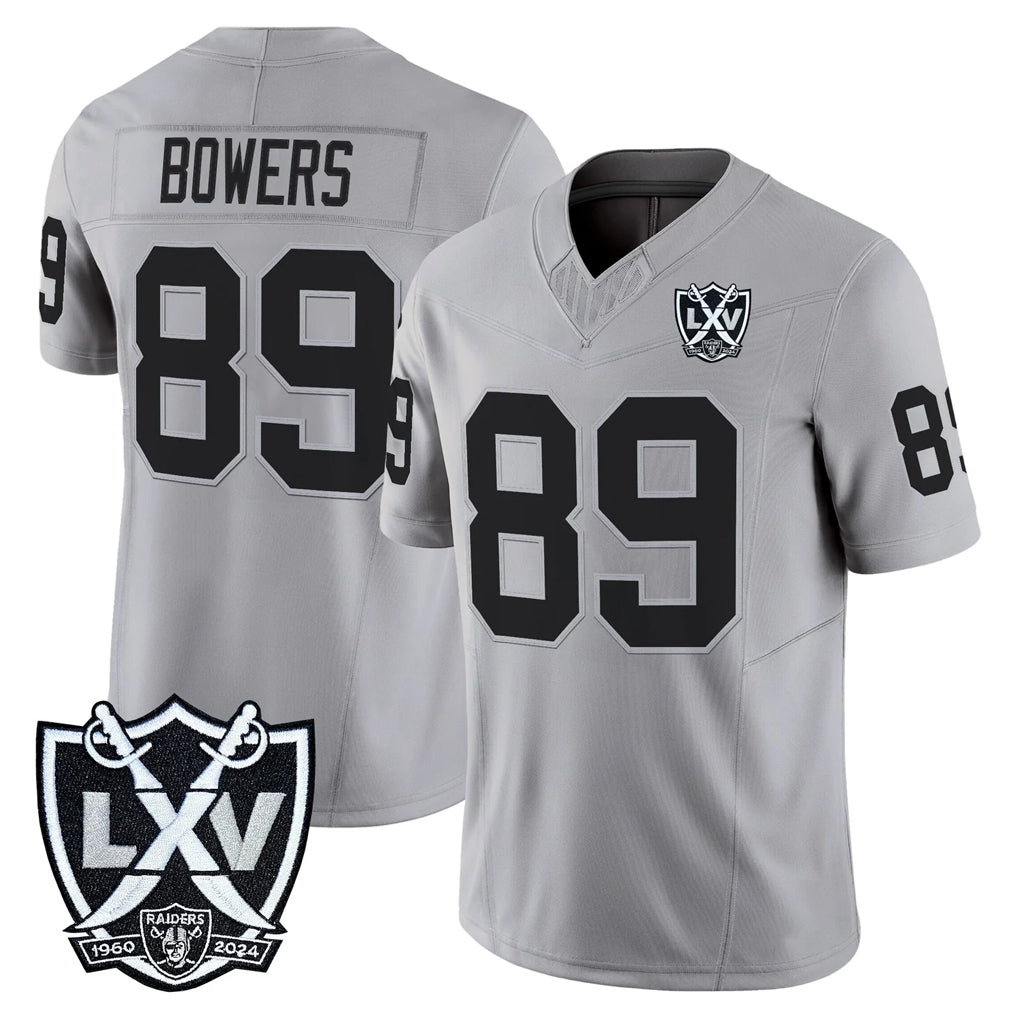 Rebec LV.Raiders #89 Brock Bowers Player Gray 2026 Vapor Limited Home Game Stitched Jerseys