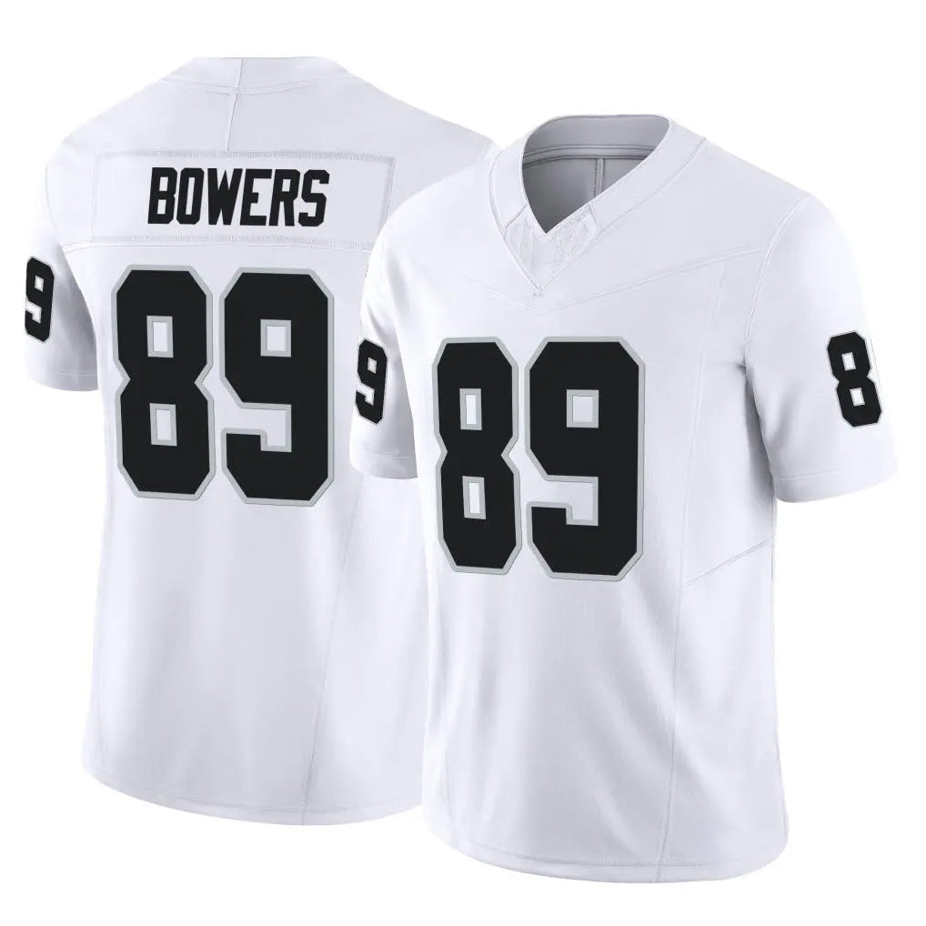 Rebec LV.Raiders #89 Brock Bowers Player White Limited Vapor F.U.S.E. Home Game Stitched Jerseys
