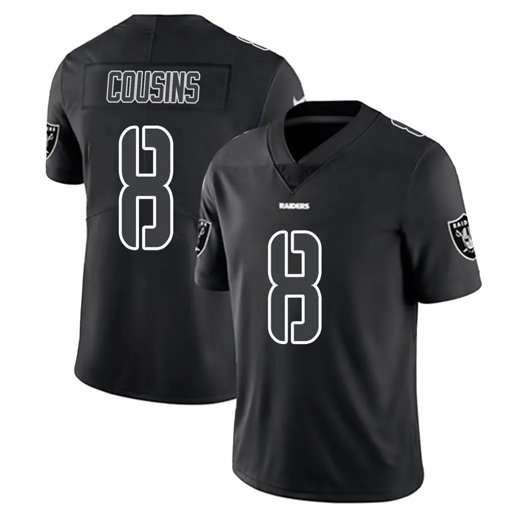 Rebec LV.Raiders #8 Kirk Cousins Player Black Limited Black Impact Home Game Stitched Jerseys