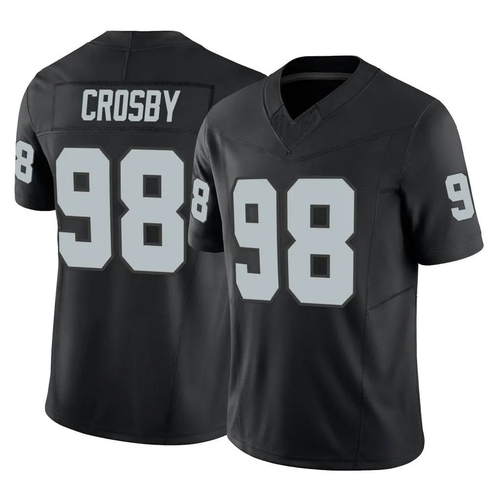 Rebec LV.Raiders #98 Maxx Crosby Player Black Limited Vapor F.U.S.E. Home Game Stitched Jerseys