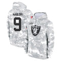 Rebec LV.Raiders #9 Jalen Nailor Player Arctic Camo Salute to Service Hoodies Limited Game Stitched Jerseys