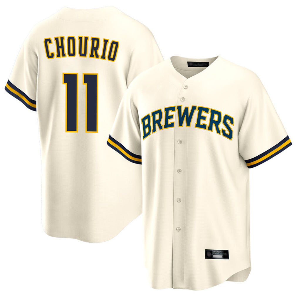 Rebec M.Brewers #11 Jackson Chourio Player Cream Home Game Stitched Jerseys