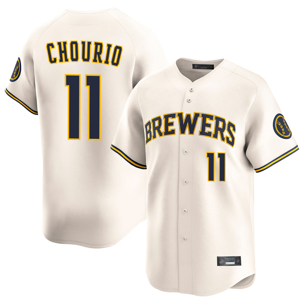 Rebec M.Brewers #11 Jackson Chourio Player Cream Home Limited Game Stitched Jerseys