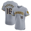 Rebec M.Brewers #16 Blake Perkins Player Gray Home Limited Elite Stitched Jerseys