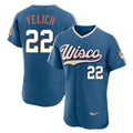 Rebec M.Brewers #22 Christian Yelich Player Blue 2026 City Connect Home Limited Elite Stitched Jerseys