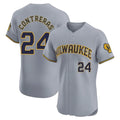 Rebec M.Brewers #24 William Contreras Player Gray Home Limited Elite Stitched Jerseys