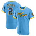 Rebec M.Brewers #2 Brice Turang Player Light Blue City Connect Home Limited Elite Stitched Jerseys