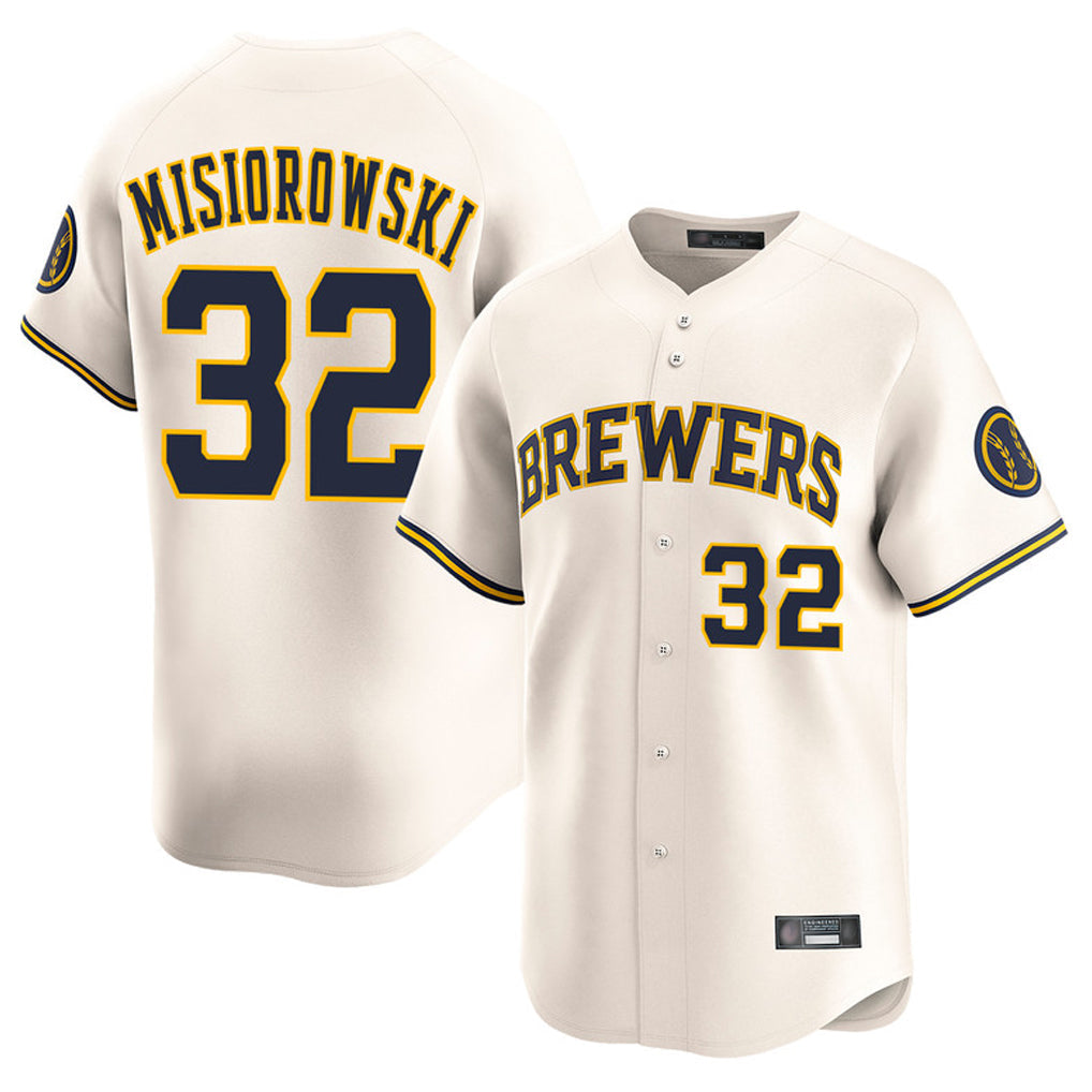 Rebec M.Brewers #32 Jacob Misiorowski Player Cream Home Limited Game Stitched Jerseys