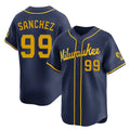 Rebec M.Brewers #99 Gary Sanchez Player Navy Home Limited Stitched Jerseys