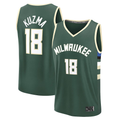 Rebec M.Bucks #18 Kyle Kuzma  Hunter Green Fast Break Replica Player Jerseys - Icon Edition