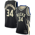 Rebec M.Bucks #34 Giannis Antetokounmpo Jordan Brand Black Swingman Jerseys - Statement Edition