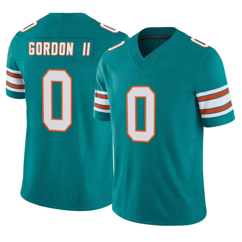 Rebec M.Dolphins #0 Ollie Gordon II Player Aqua Limited Alternate Vapor F.U.S.E. Home Game Stitched Jerseys