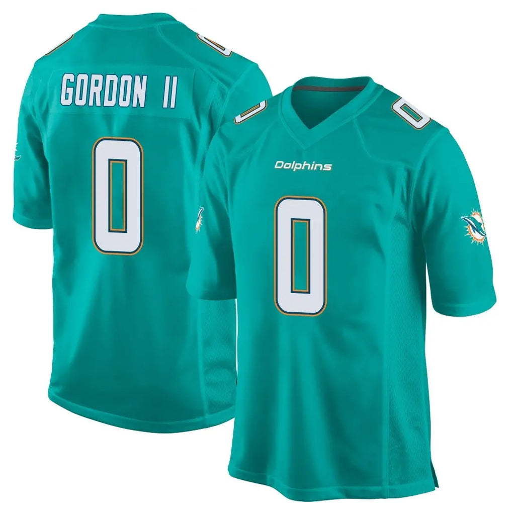 Rebec M.Dolphins #0 Ollie Gordon II Player Aqua Team Color Home Game Stitched Jerseys