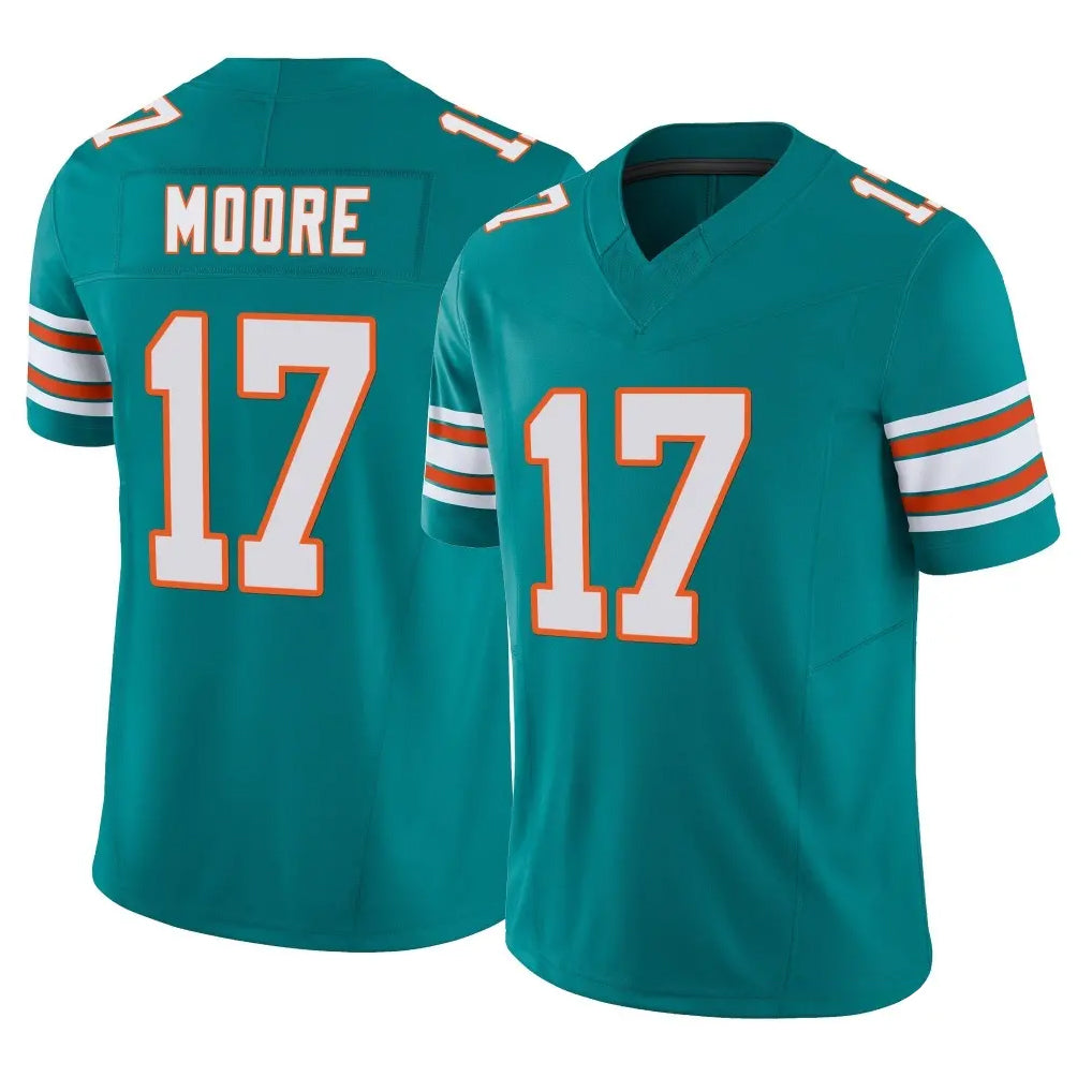 Rebec M.Dolphins #17 Trey Moore Player Aqua Limited Alternate Vapor F.U.S.E. Home Game Stitched Jerseys