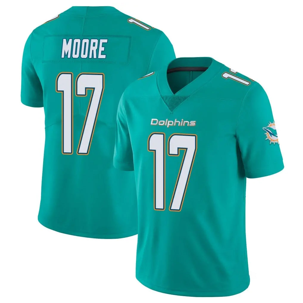 Rebec M.Dolphins #17 Trey Moore Player Aqua Limited Vapor Untouchable Home Game Stitched Jerseys