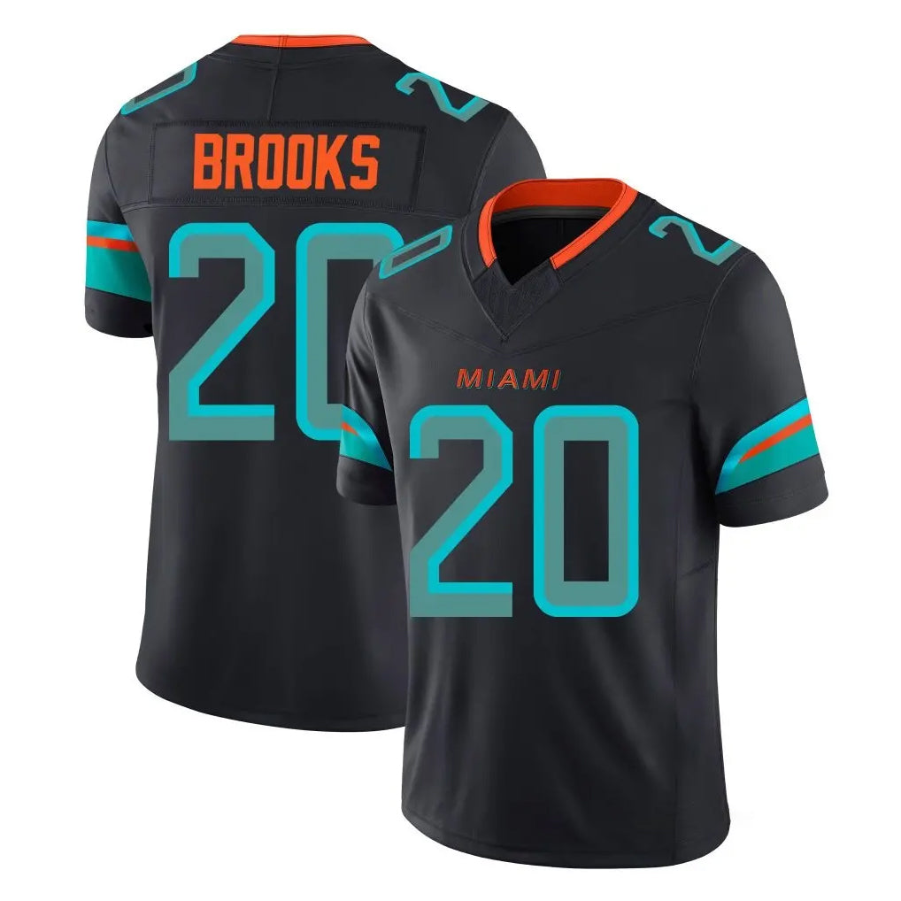 Rebec M.Dolphins #20 Jordyn Brooks Player Black Limited Pitch Rivalries Collection Home Game Stitched Jerseys