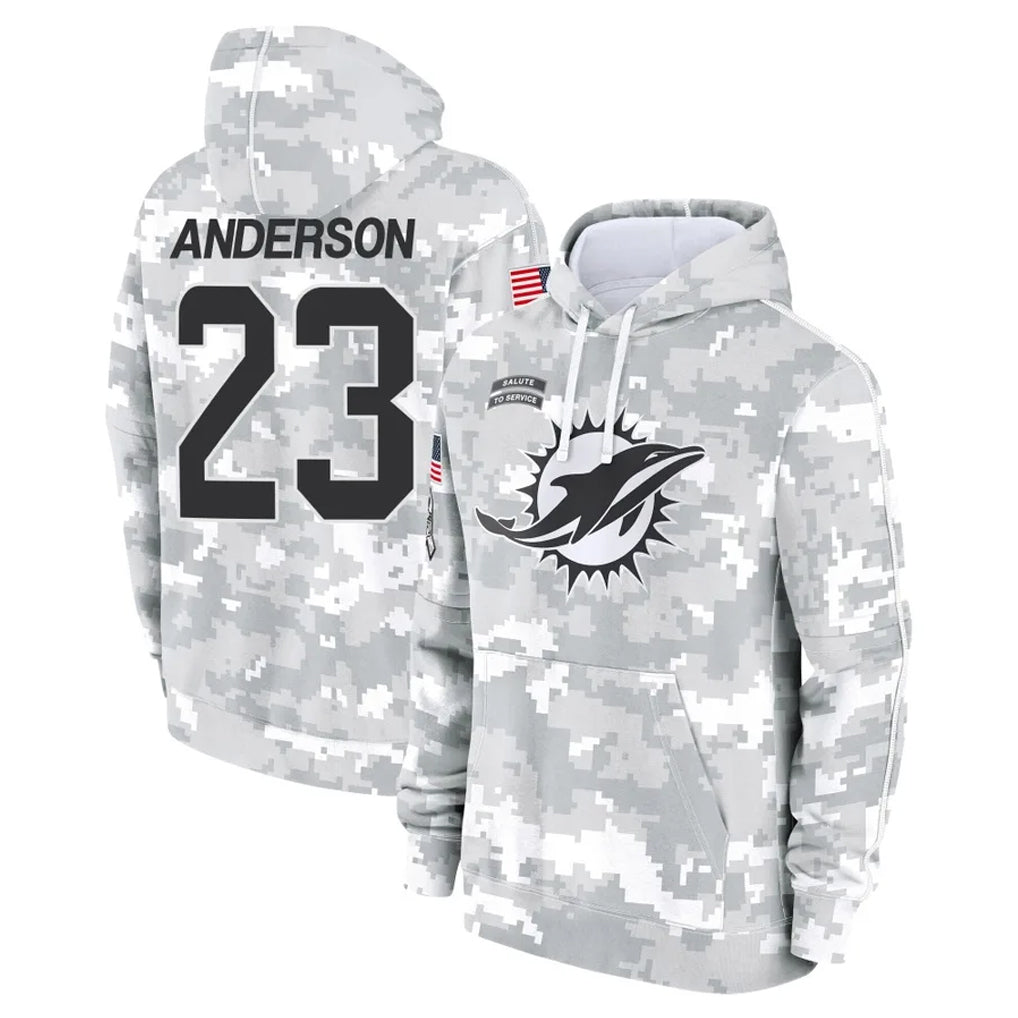Rebec M.Dolphins #23 Zayne Anderson Player Arctic Camo Salute to Service Hoodies Limited Game Stitched Jerseys
