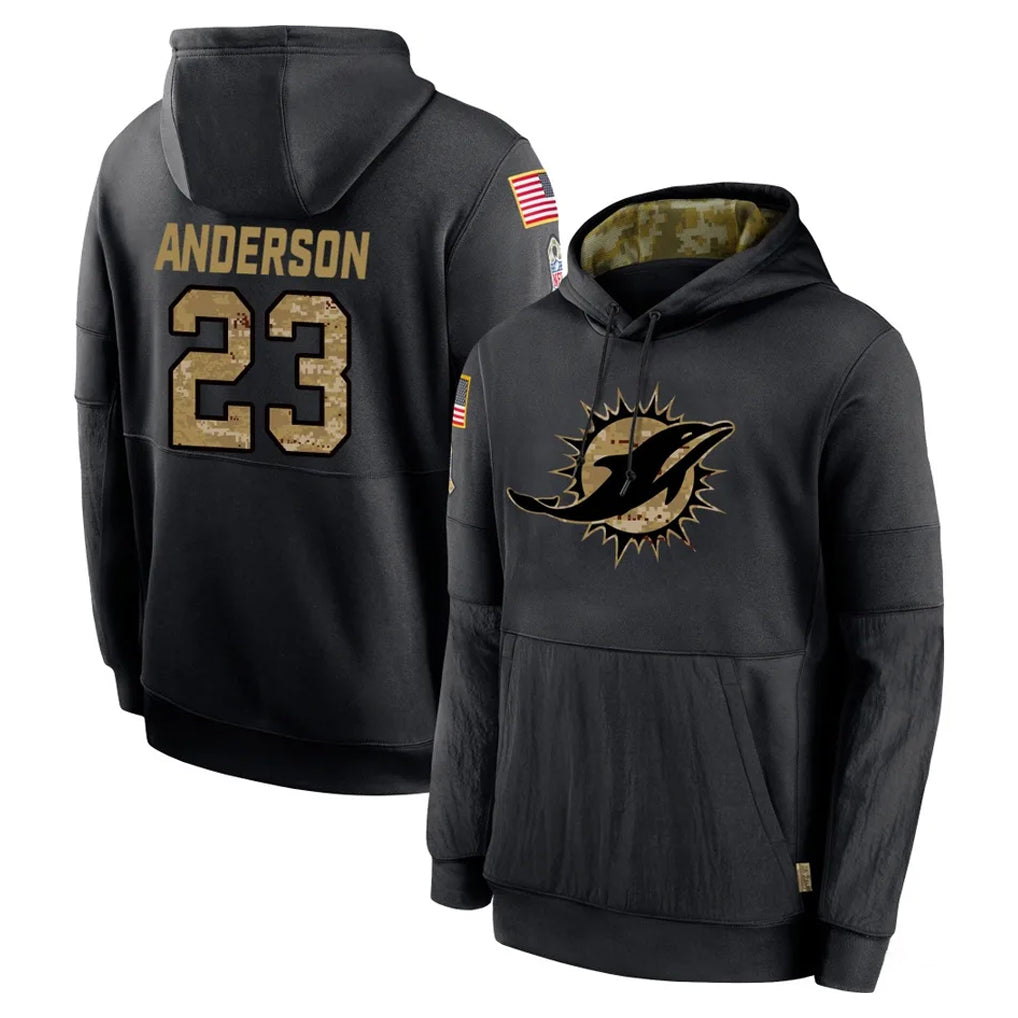 Rebec M.Dolphins #23 Zayne Anderson Player Black Salute to Service Hoodies Limited Game Stitched Jerseys