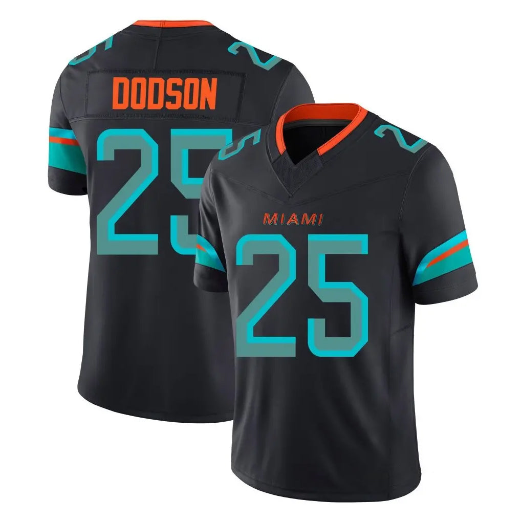 Rebec M.Dolphins #25 Tyrel Dodson Player Black Limited Pitch Rivalries Collection Home Game Stitched Jerseys