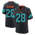 Rebec M.Dolphins #28 De'Von Achane Player Black Pitch Rivalries Collection Home Game Stitched Jerseys