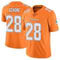 Rebec M.Dolphins #28 De'Von Achane Player Orange Limited Home Game Stitched Jerseys