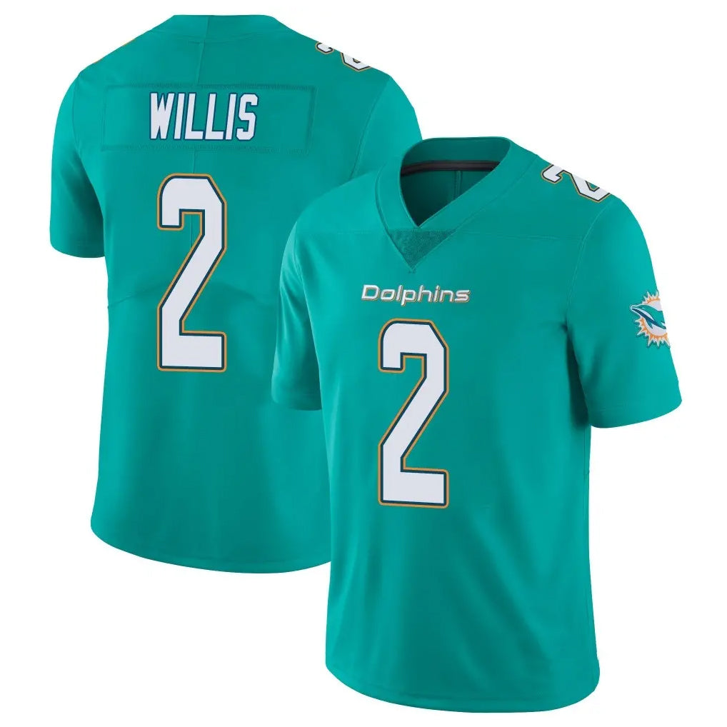 Rebec M.Dolphins #2 Malik Willis Player Aqua Limited Vapor F.U.S.E. Home Game Stitched Jerseys