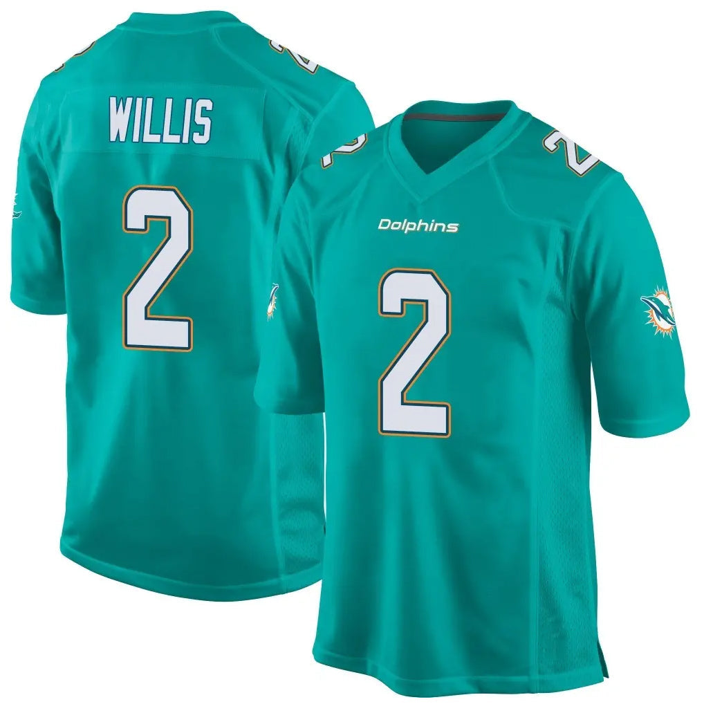 Rebec M.Dolphins #2 Malik Willis Player Aqua Team Color Home Game Stitched Jerseys