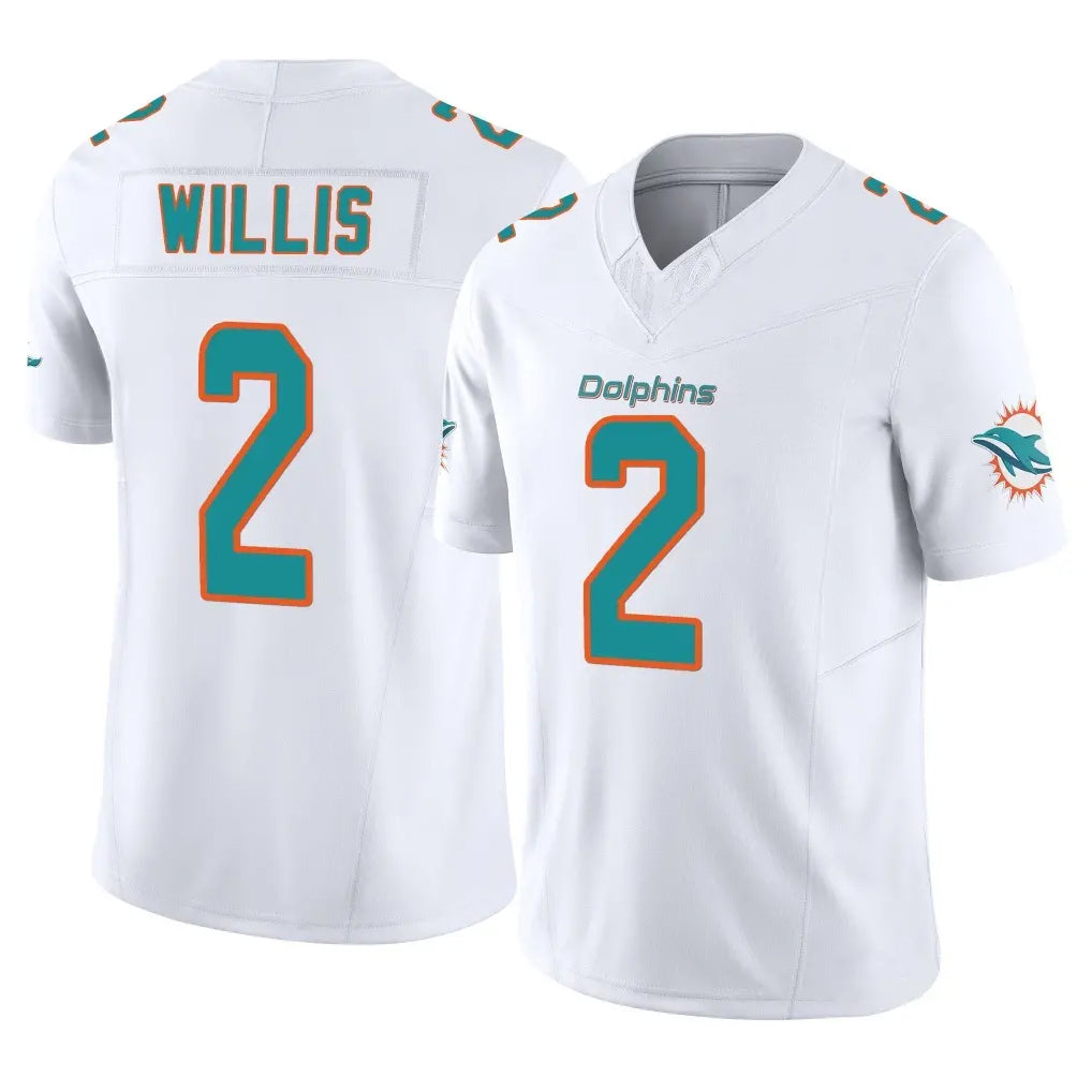 Rebec M.Dolphins #2 Malik Willis Player White Limited Vapor F.U.S.E. Home Game Stitched Jerseys