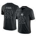 Rebec M.Dolphins #52 Patrick Paul Player Black Reflective Limited Game Stitched Jerseys