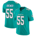 Rebec M.Dolphins #55 Aaron Brewer Player Aqua Limited Vapor Untouchable Home Game Stitched Jerseys