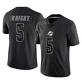 Rebec M.Dolphins #5 Jaylen Wright Player Black Reflective Limited Game Stitched Jerseys