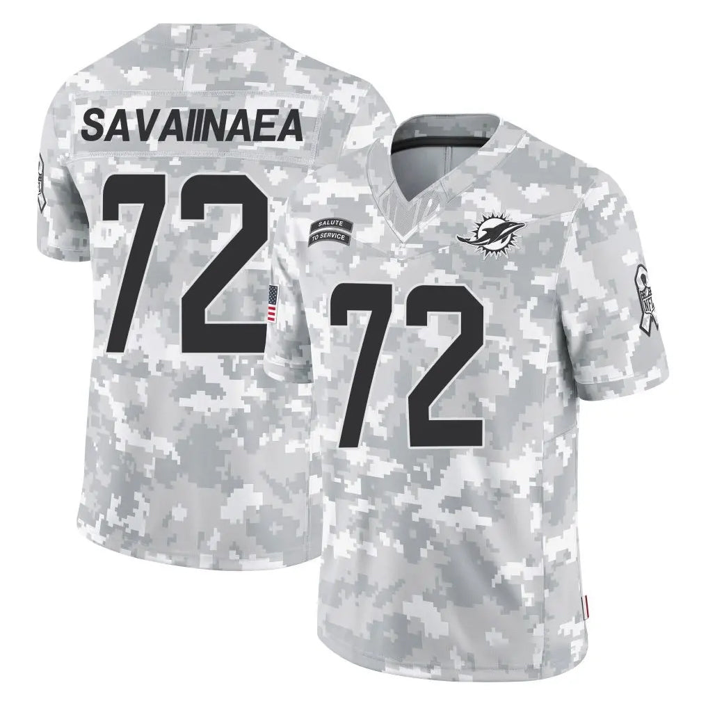 Rebec M.Dolphins #72 Jonah Savaiinaea Player Arctic Camo Salute To Service Limited Game Stitched Jerseys