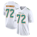 Rebec M.Dolphins #72 Jonah Savaiinaea Player White Fashion Home Game Stitched Jerseys