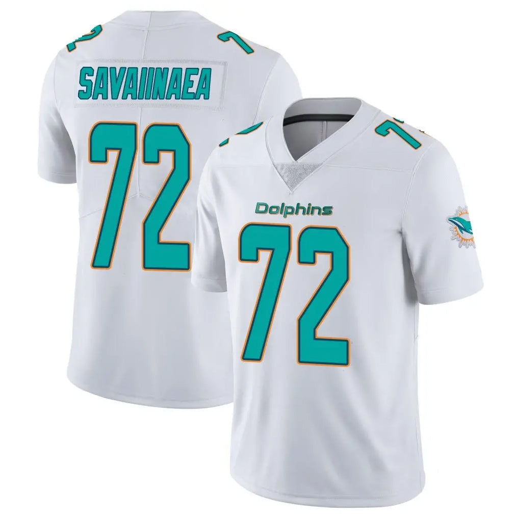 Rebec M.Dolphins #72 Jonah Savaiinaea Player White Limited Vapor Untouchable Home Game Stitched Jerseys